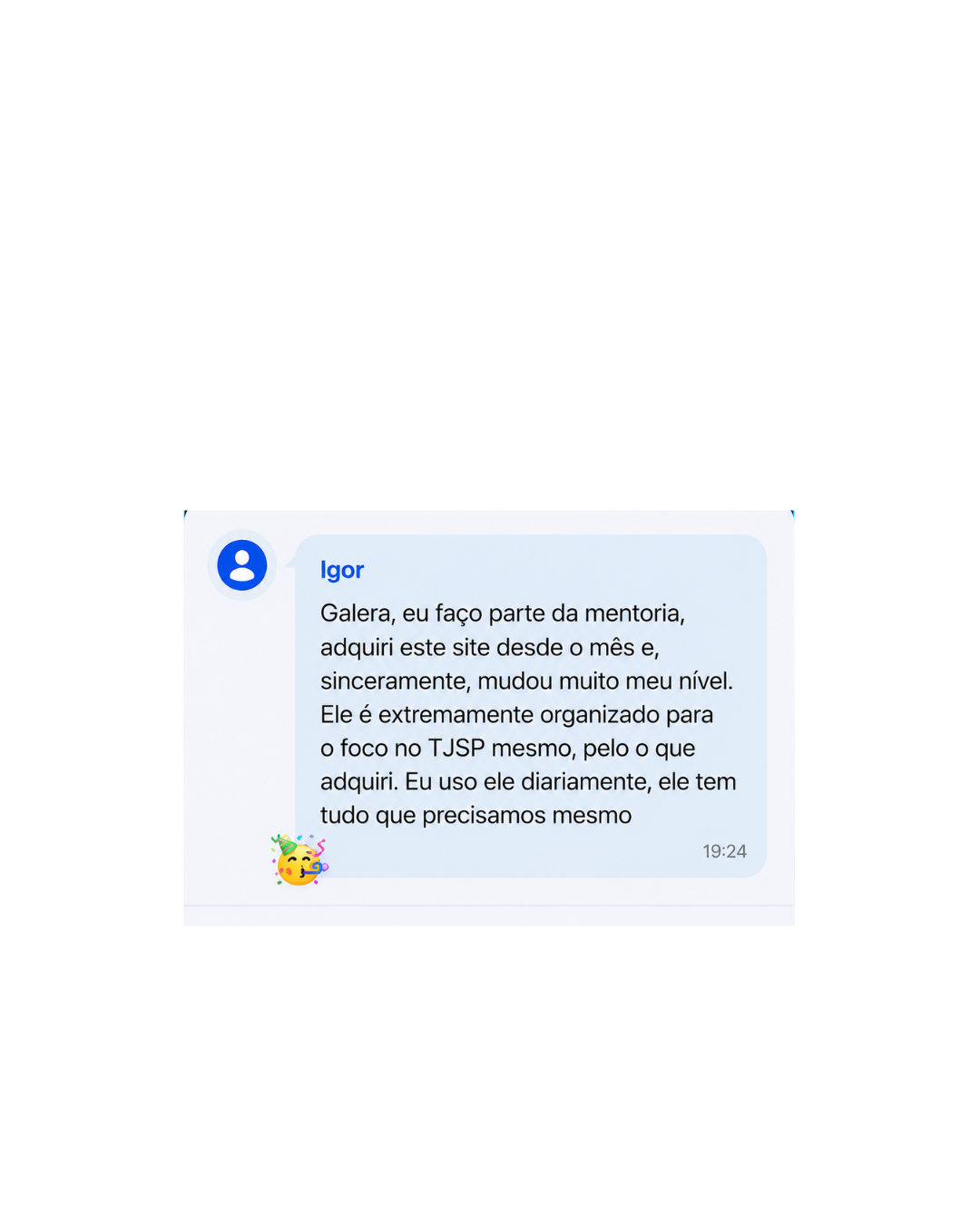 Feedback do aluno Igor sobre a plataforma Aprove Questões